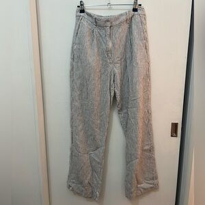 Old Navy Navy and White Striped Linen Pants Size Small